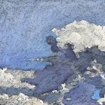 Clouds, oil pastel, 30 x 60 cm, 2022